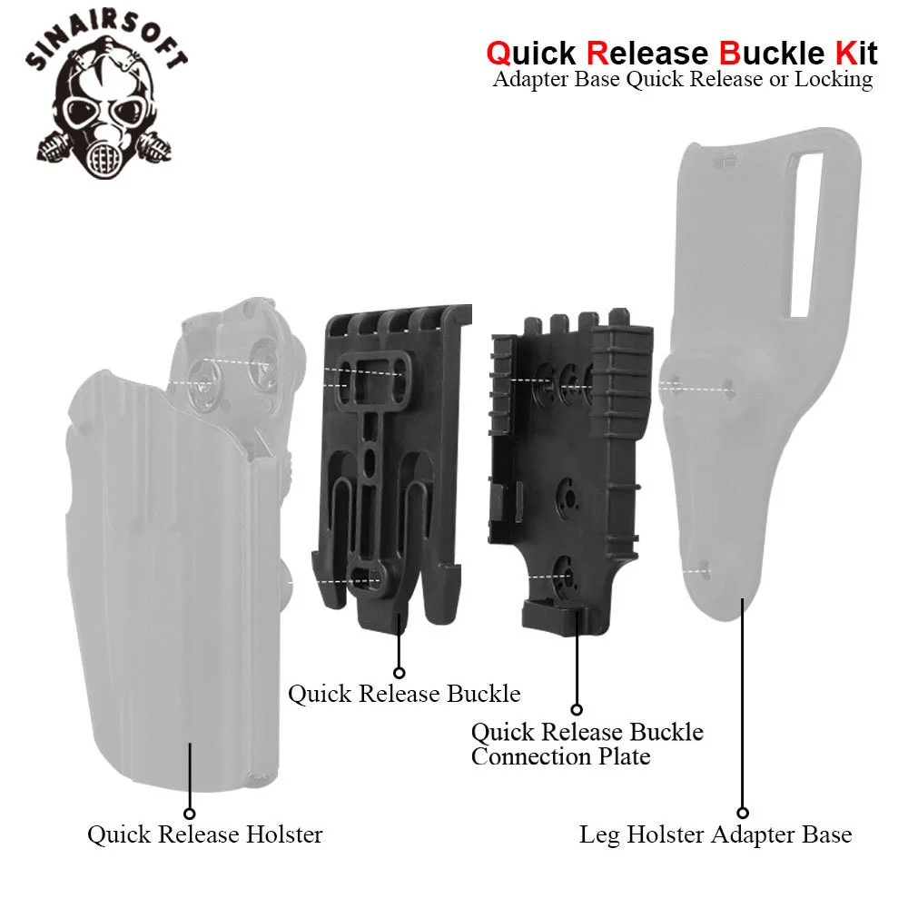 

Tactical Quick Release Buckle Set For Hunting Paintball Shooting Pistol Quick Pull Holster Adapter Base Accessories