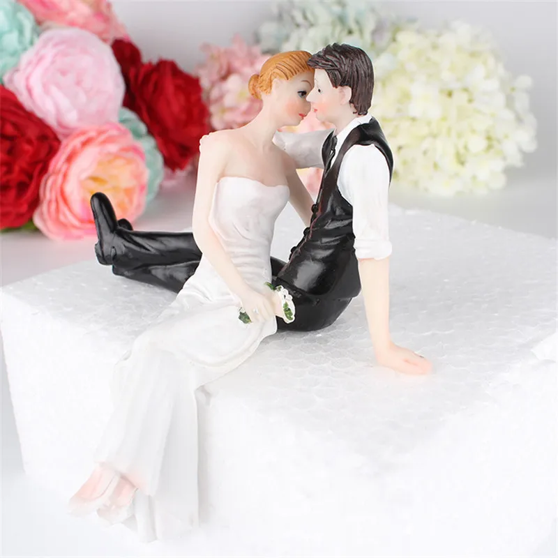 Romantische Bräutigam & Braut heiraten Harz Figur Hochzeit Kuchen Topper Dekoration liefert heiraten Figur Valentinstag Verlobung – Detail 8