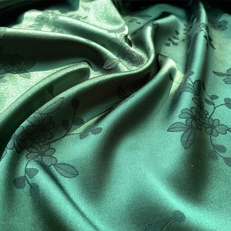 Silk Jacquard Satin Fabric for DIY Sewing, Emulation Material, Women's Dress, Elastic Cheongsam, 15 Colors, NEW13