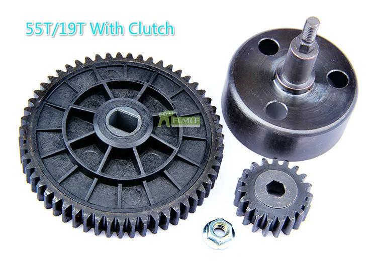 Metal Clutch Bell and 58T/16T and 55T/19T Metal Gear Set Fit for 1/5 HPI ROVAN KM BAJA 5B 5T 5SC