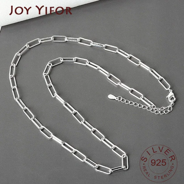 Silver color Hiphop Necklace New Fashion Simple Geometric Handmade Clavicle Chain Party Jewelry Gifts for Women