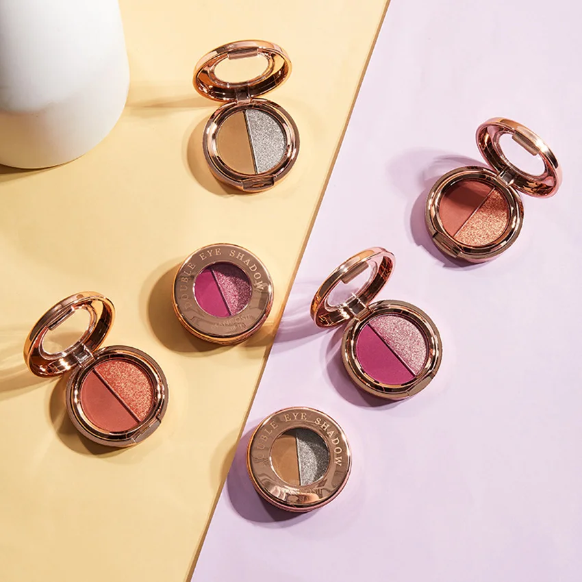 2 colori ombretto opaco perla setosa impermeabile pigmenti per occhi naturale lunga durata lustro ombretto trucco cosmetici