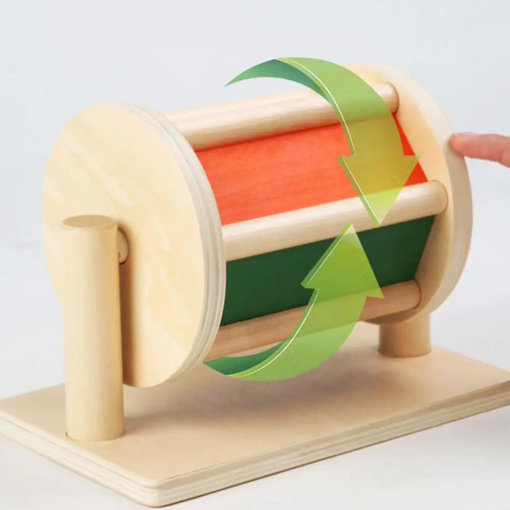 

Baby Spinning Rainbow Drum Sensory Development Toy Rolling Rattle Baby Gift Montessori Toys For 6-12 Months Baby Boy Girl Wooden