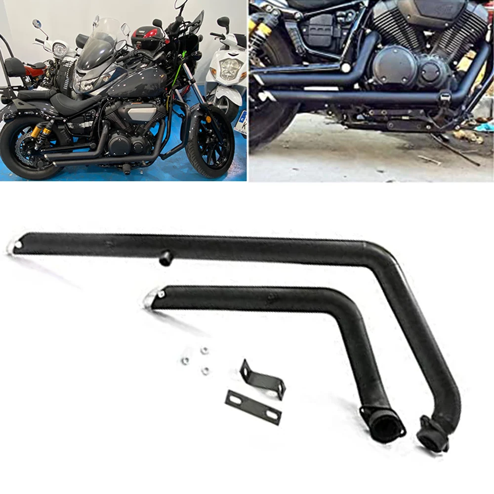 

Shortshots Staggered Exhaust System Pipe Drag Pipes Kit Silencer Mufflers For Yamaha V-Star Bolt XV950 XVS950 XV 950 All Years