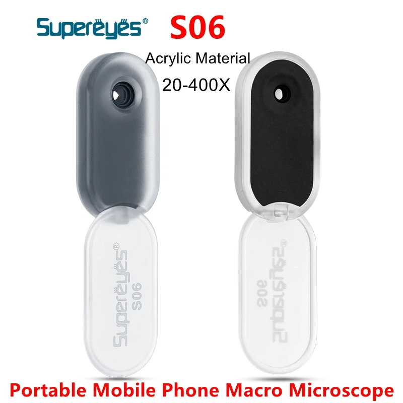 

S06 Mobile Phone Universal Macro Digital Microscope Portable Pocket 20-400X HD Lens Flip Mobile Magnifying Electron Microscope