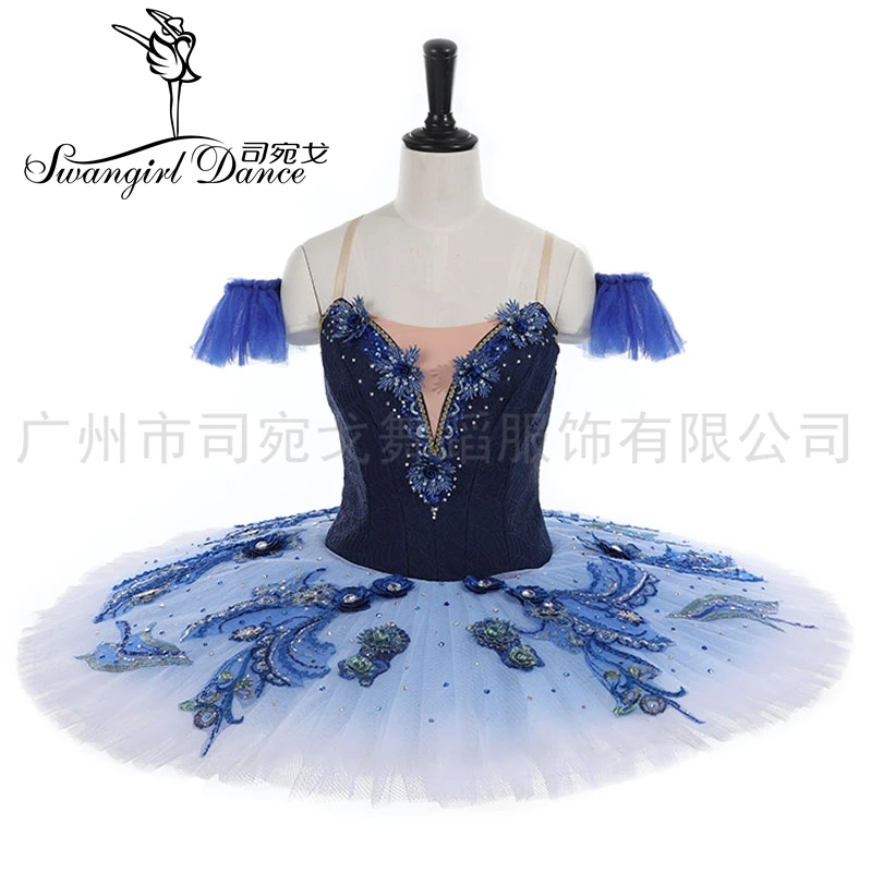 

Dark Blue gradient Ballet Dress CustomMade blue bird variation Prfessional Ballet Tutu Costumes Pancake Tutu BT4013