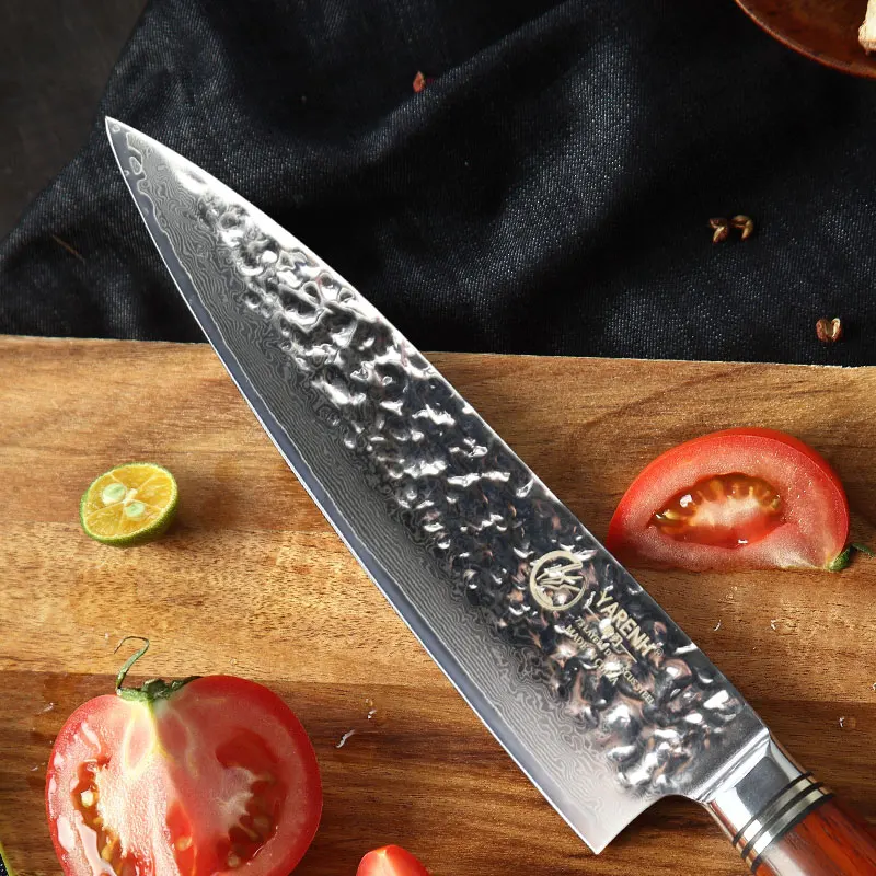 YARENH 8 Inch Chef Knife Japanese Damascus Stainless Steel 73 Layers Professional High Carbon Kitchen Knives Sharp Cooking Tools