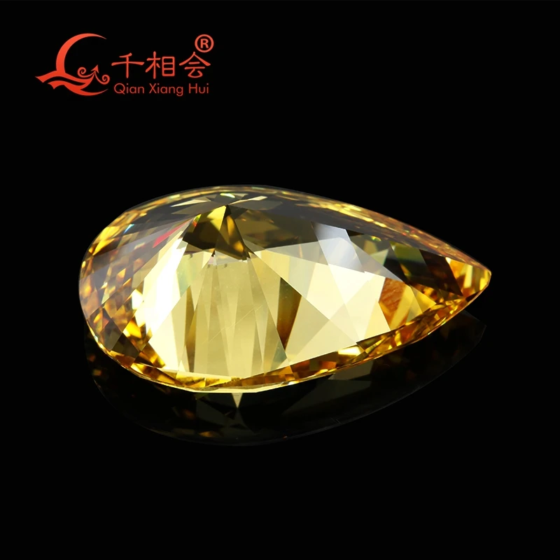 

Pear Shape Cubic Zirconia Loose Stone 25x40mm in Pink Yellow White Colors for Jewelry Making