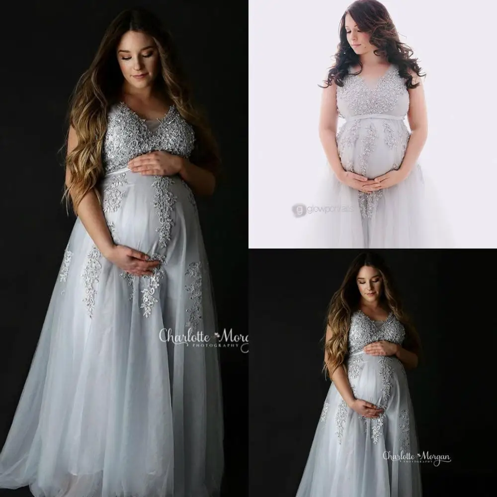 Maternity Clothes Women Night Robe Lace Applique V Neck Lingerie Custom Made Bridal Sleepgowns Cheap Sleepwear Party Pajama