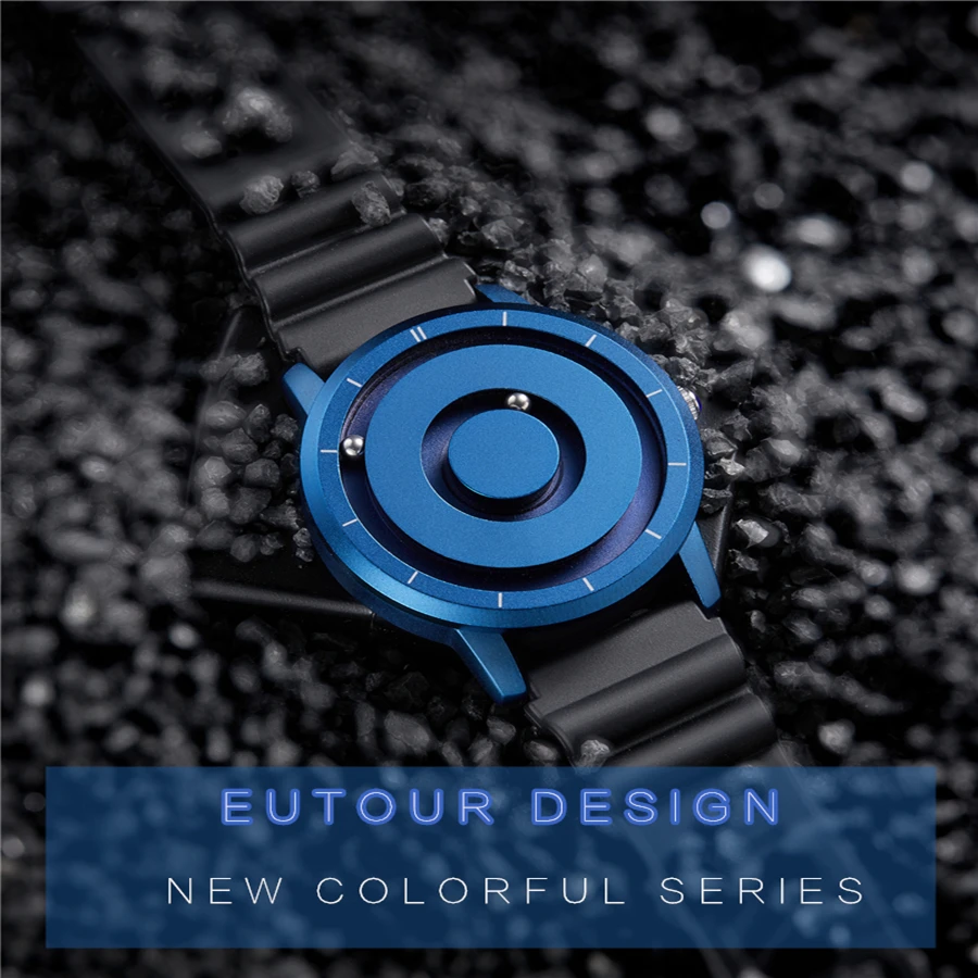 EUTOUR Magnetic Watch Men Luxury Silicone Fashion Quartz Blue Magnet Ball Waterproof Watches Male Relogio Masculino dropshipping