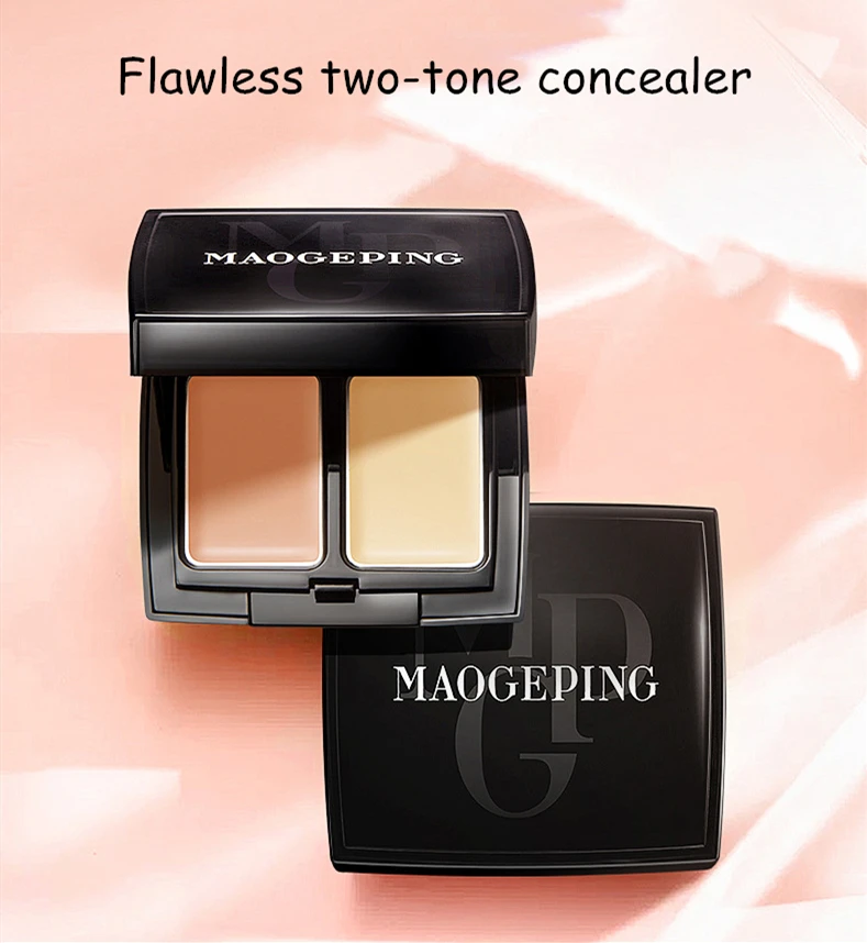 MAOGEPING Beauty Flawless Double Color Concealer Cream 1.8g*2 High Coverage Long-Lasting Face Makeup Moisturizing Cosmetics