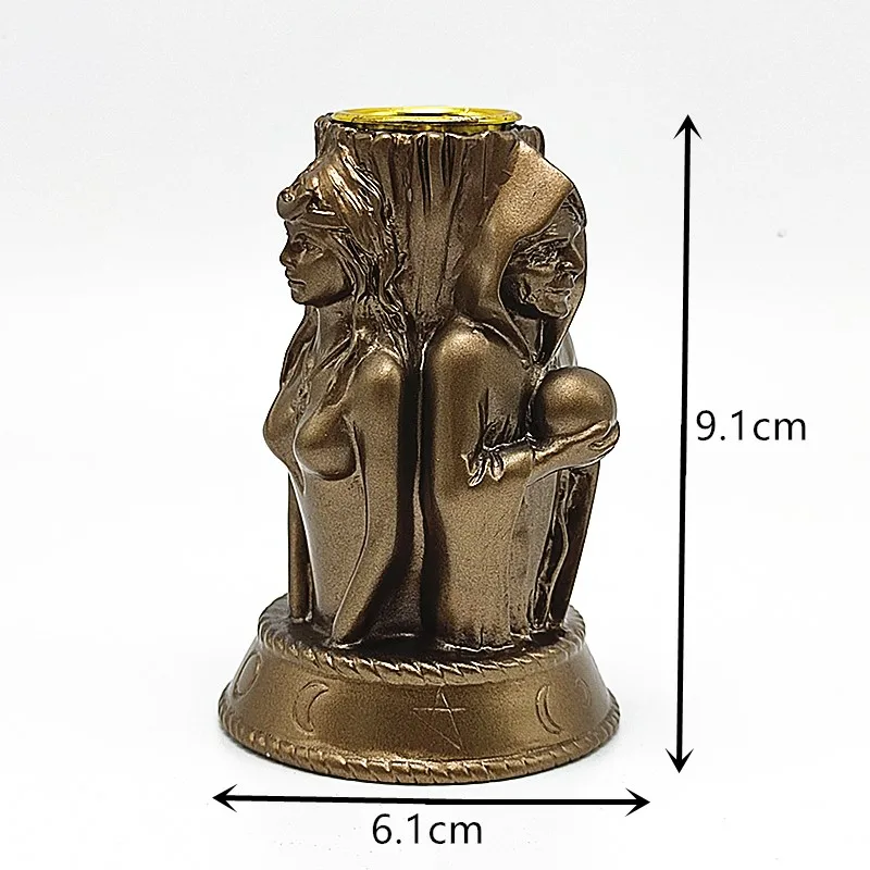 Silicone mold witch goddess candle holder diy concrete resin plaster model making mold Halloween decoration tool