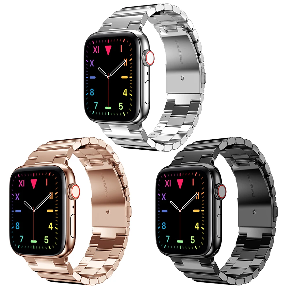 

316L Stainless Steel Strap For Apple Watch 44mm 40mm 45mm 41mm 42mm Band Metal Link Bracelet for IWatch Series 7 6 SE 5 4