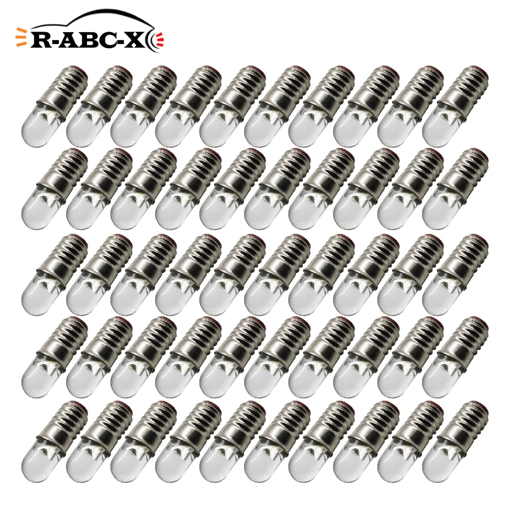 

RUIANDSION Wholesale 50PCS E5 E5.5 5mm Mini Screw Thread Bulb Sand Table Street Light Bulb Model Car Lamps F5 6000K 4300K