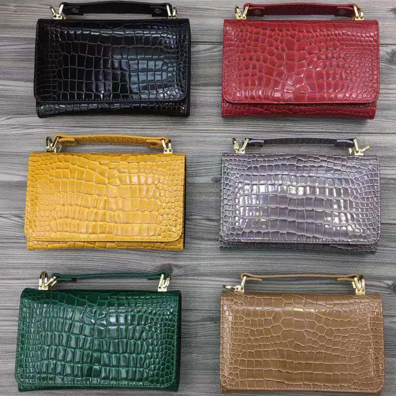 Good Quality Clutch Bag Chain Cross Body Bag Crocodile Leather Bags with Fixed Handle High Quality Women Hand Bag