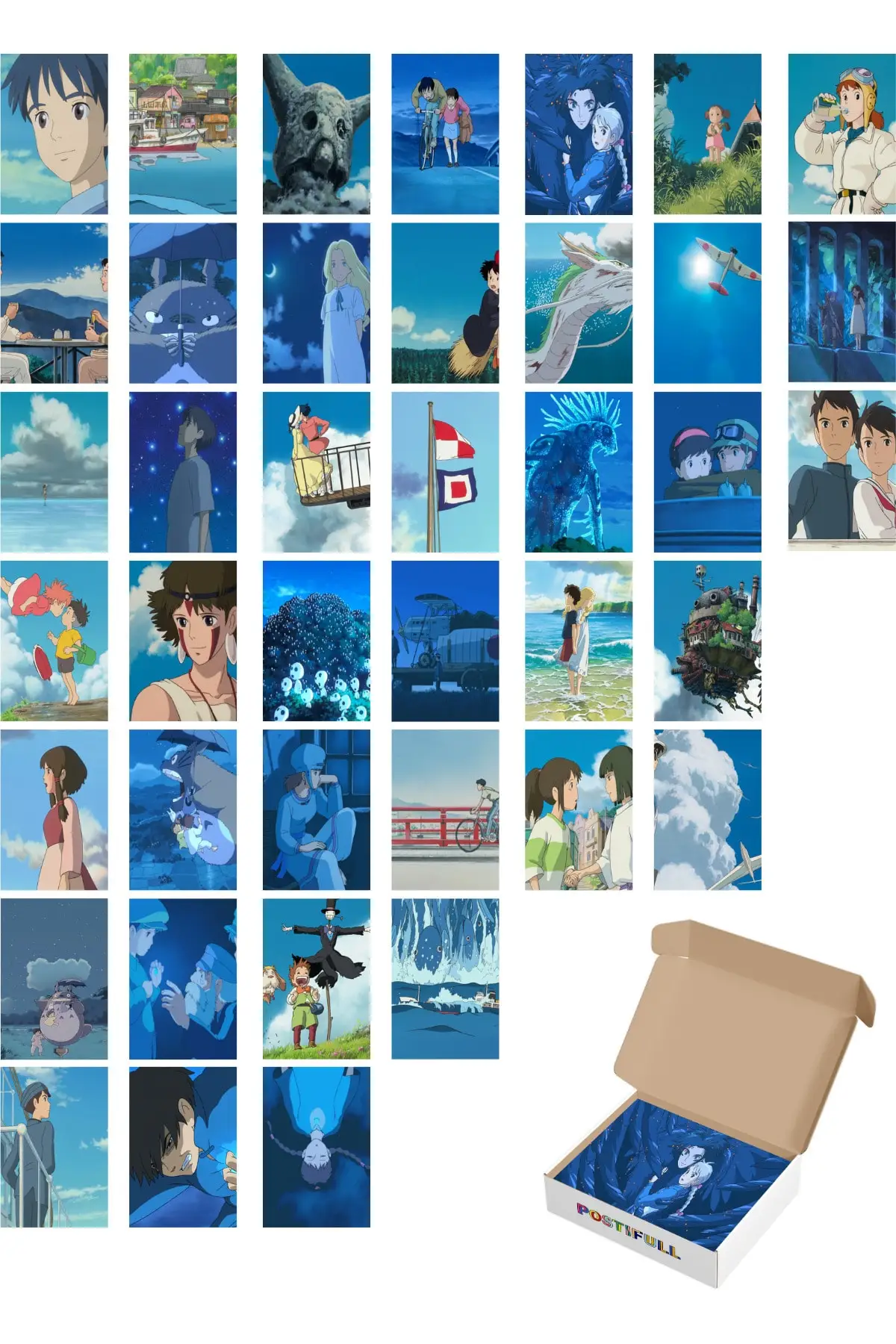 Anime Wall Poster Collage Set-40 Pcs-Thick Coated Paper Poster Set-10cm * 14cm-Boxed Set