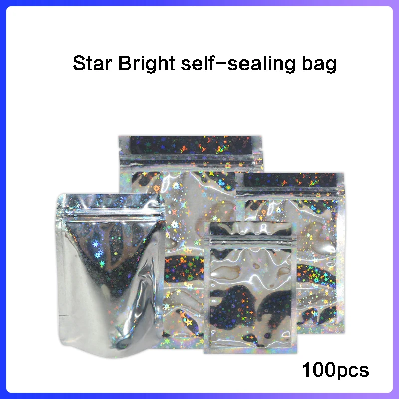 Cosmetic bag zip bag glossy aluminum foil Zip bag food candy bag gift bag Fake Eyelash Packaging Bag Jewelry Gift Lashes Baggies