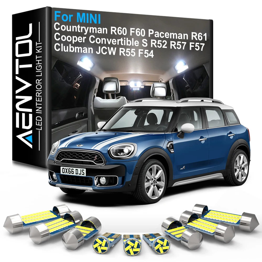 

AENVTOL Canbus Indoor LED For MINI Countryman R60 F60 Paceman R61 Cooper Convertible S R52 R57 F57 Clubman JCW R55 F54 2004-2021