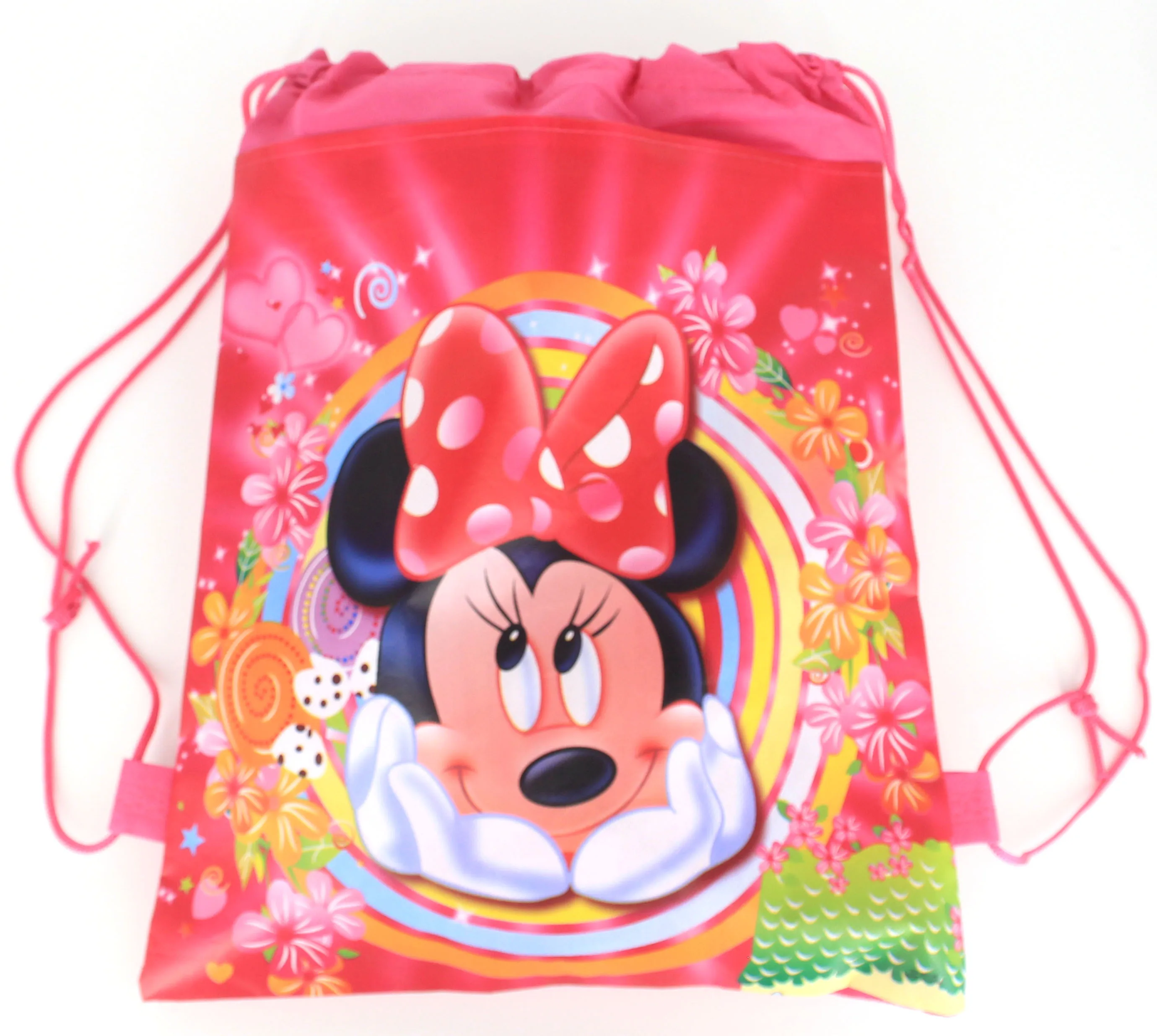 6pcs/lot Disney Mickey 34x27cm Drawstring Bag Child Travel School Bag Fabrics Backpack boy girl Shopping Non-woven Bag Suppliy