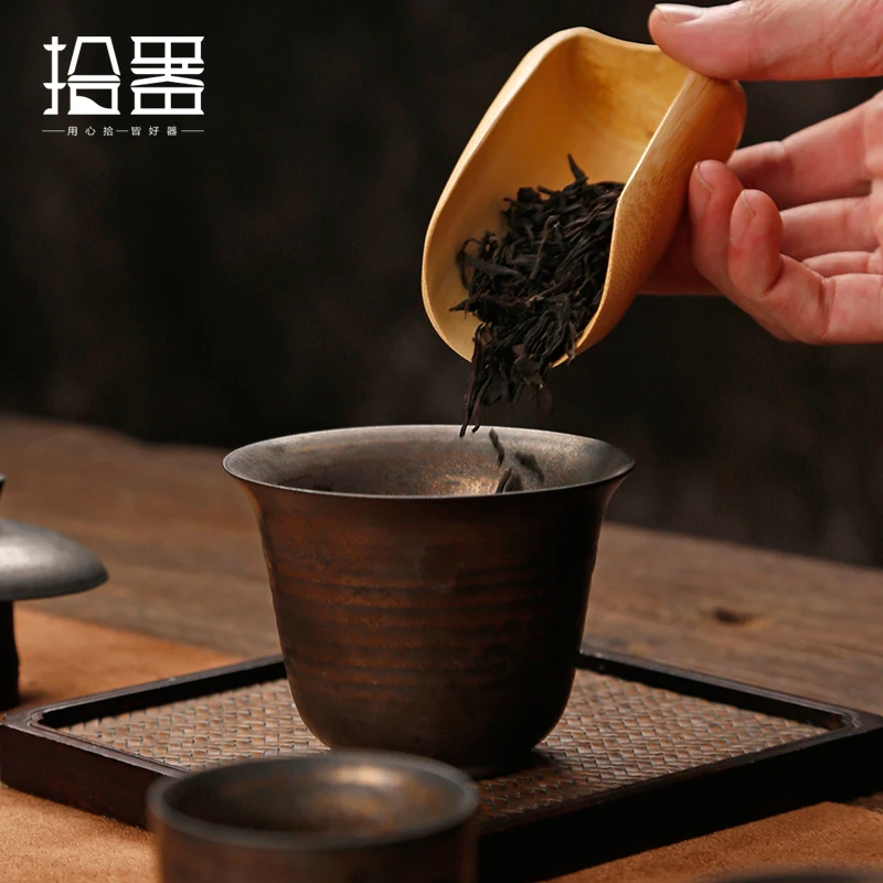 古い竹炭茶スプーン,茶箱,天然竹,禅カンフーティー,手作り茶道,日本の紳士服