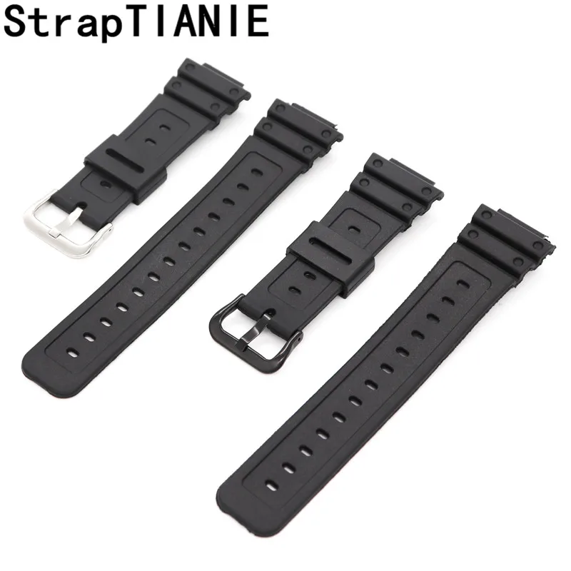 Black Watchband For G-shock GW-M5610 DW-6900 GW-M5600 DW-5600 G5700 Rubber Strap covex interface 16mm pu Watch band