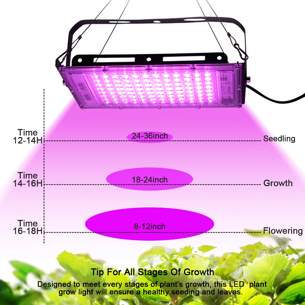 2pcs Phytolamp For Plants LED Grow Light Full Spectrum Plant Seeds Phyto Lamp 50W AC 220V Flowers For Decoration Indoor Ourdoor