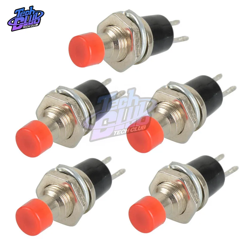 5Pcs/set PBS-110 Lockless ON/OFF Push Button Switch Press The Reset Switch Momentary ON OFF Push Button Micro Switch Normally