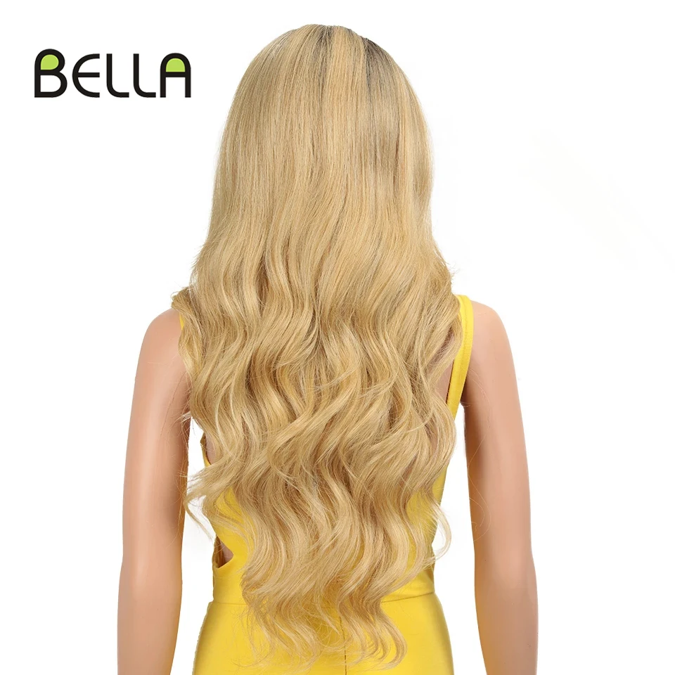 Bella Cosplay Wig Synthetic Lace Front Wig With Baby Hair Body Wave Blonde Rainbow Pink Heat Resistant Wig For Women Cosplay