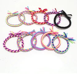 Popular Hair Accessories Color Matching Twist Knitting Knot High Elastic Rubber Band Girl's Hair Circle Headdress