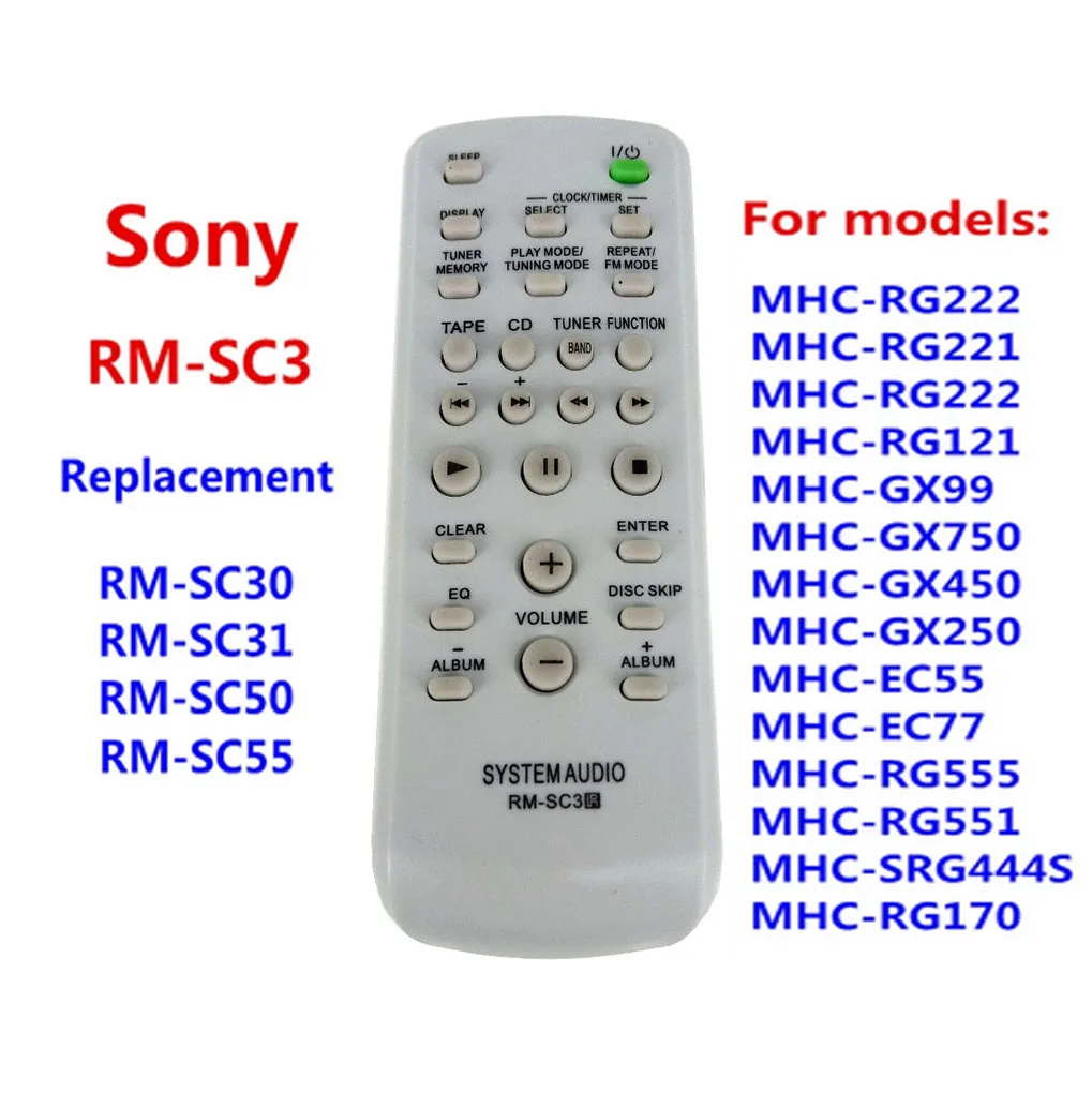 NEW RM3-SC Remote Control for SONY CD HIFI System Audio RM-SC30 RM-SC50 RM-SC55 MHC-RG29 MHC-RG490S CMT-EH10 CMT-U1 CMT-CPZ1