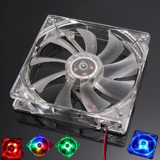 120mm Wentylator komputerowy PC 4 diody LED Kolorowy wentylator chłodzący Plastikowy wentylator 12CM do obudowy komputera Chłodnica procesora Radiator pk arsylid cooler
