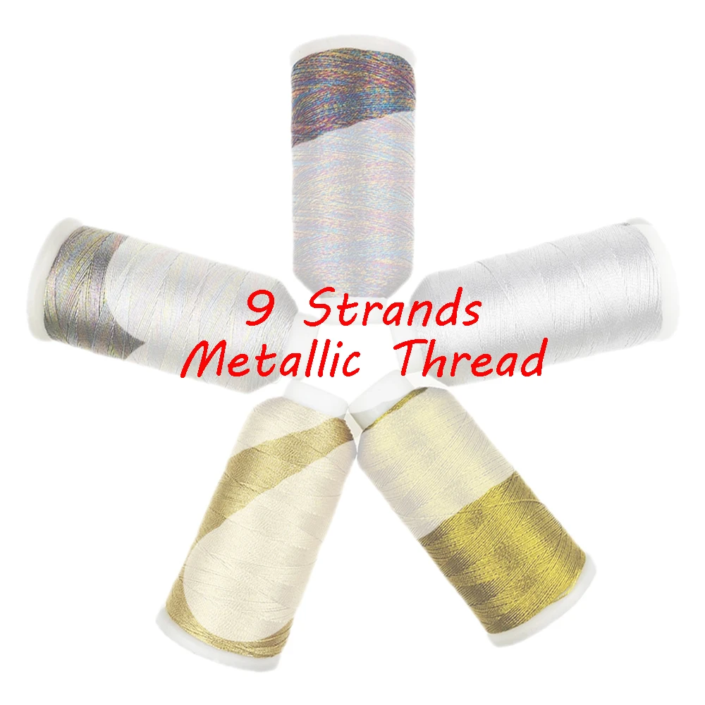 Sanbest 9 Strands Metallic Weaving Thread Jewellery Handmade DIY Bracelet String Stitch Thread Tatting Yarns NEW