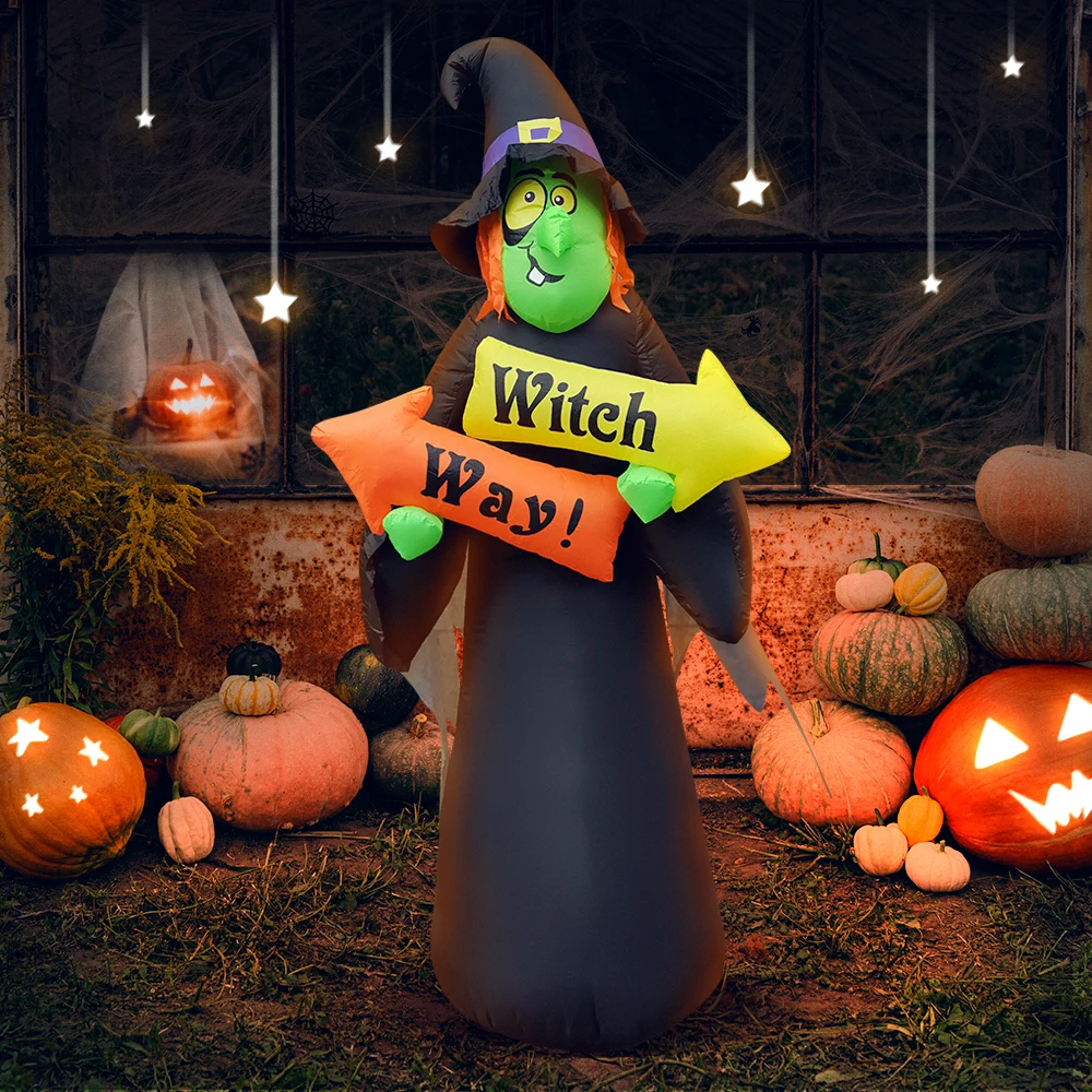 240cm Halloween Arch Witch nadmuchiwana dekoracja straszny czarny duch Decor ogrodowa dodatki na imprezę