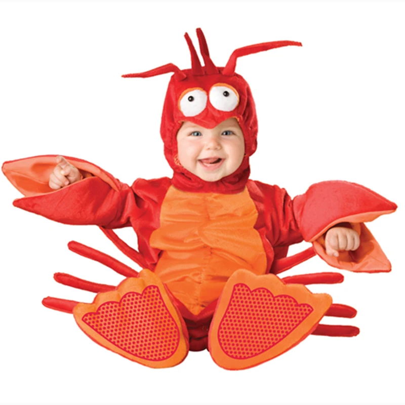 Wysokiej jakości niemowlę niemowlę dzieci impreza z okazji Halloween Cosplay kreskówka krab homar kostium odzież kombinezon kapelusz buty