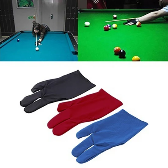 Absorbent Billiard Gloves Billiard Cue Glove Sport Pool Accessory Three Fingers Left Right Hand Billiard Cue Glove 3 Color