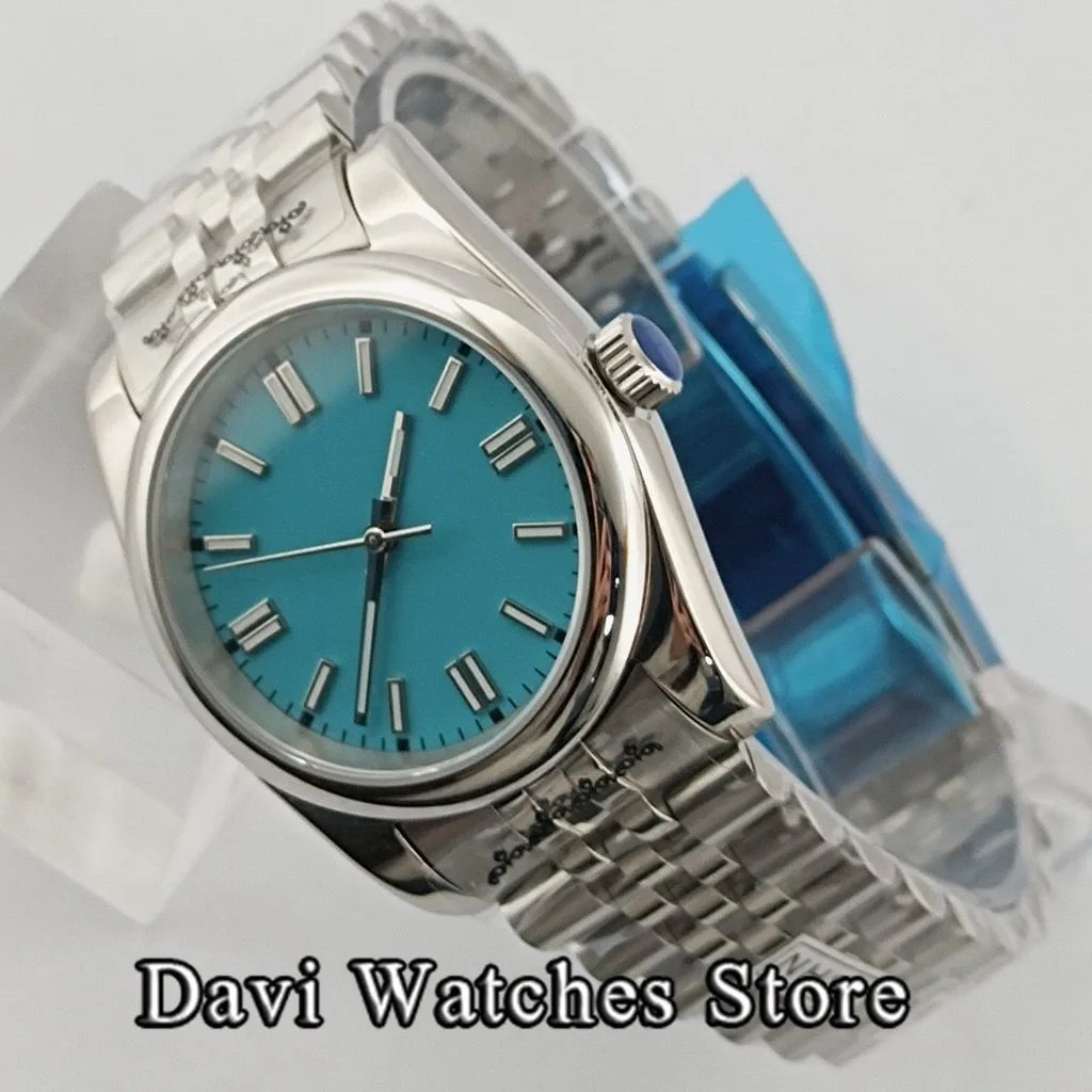 Bliger Sterile 36mm/39mm Sky Blue Dial Top Mens Watches Luminous Sapphire Glass NH35 Automatic Movement Male Wristwatch