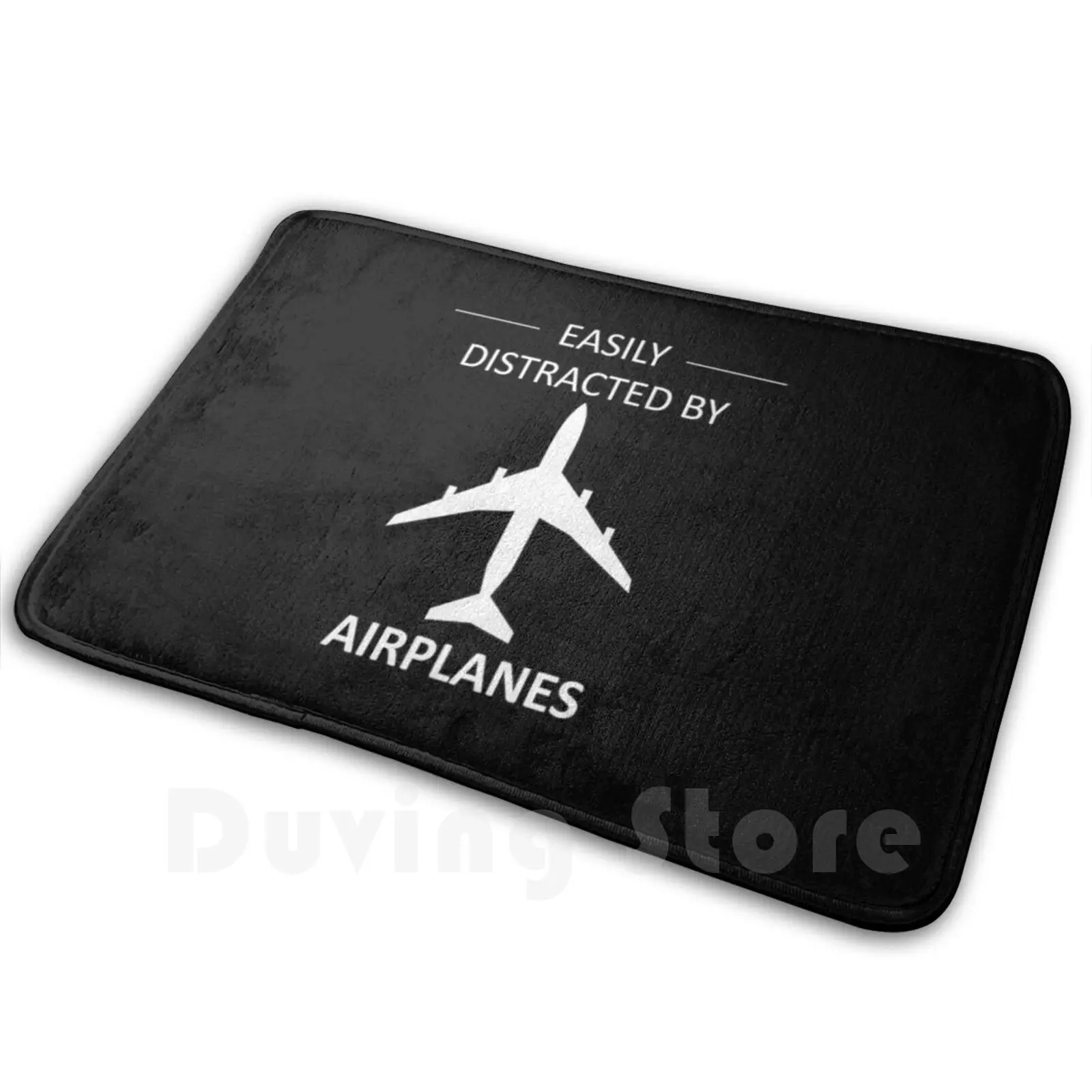 Easily Distracted By Airplanes Cool Pilot Aviation Carpet Mat Rug Cushion Soft Non-Slip Pilot Aviation Easily