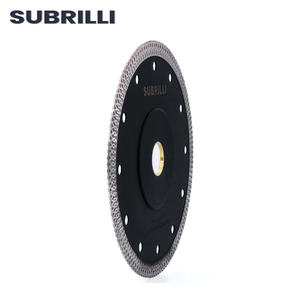 SUBRILLI-hoja de sierra de diamante profesional, hoja de sierra de malla Turbo de 150mm de diámetro, Granito de porcelana, azulejo duro de 6 pulgadas