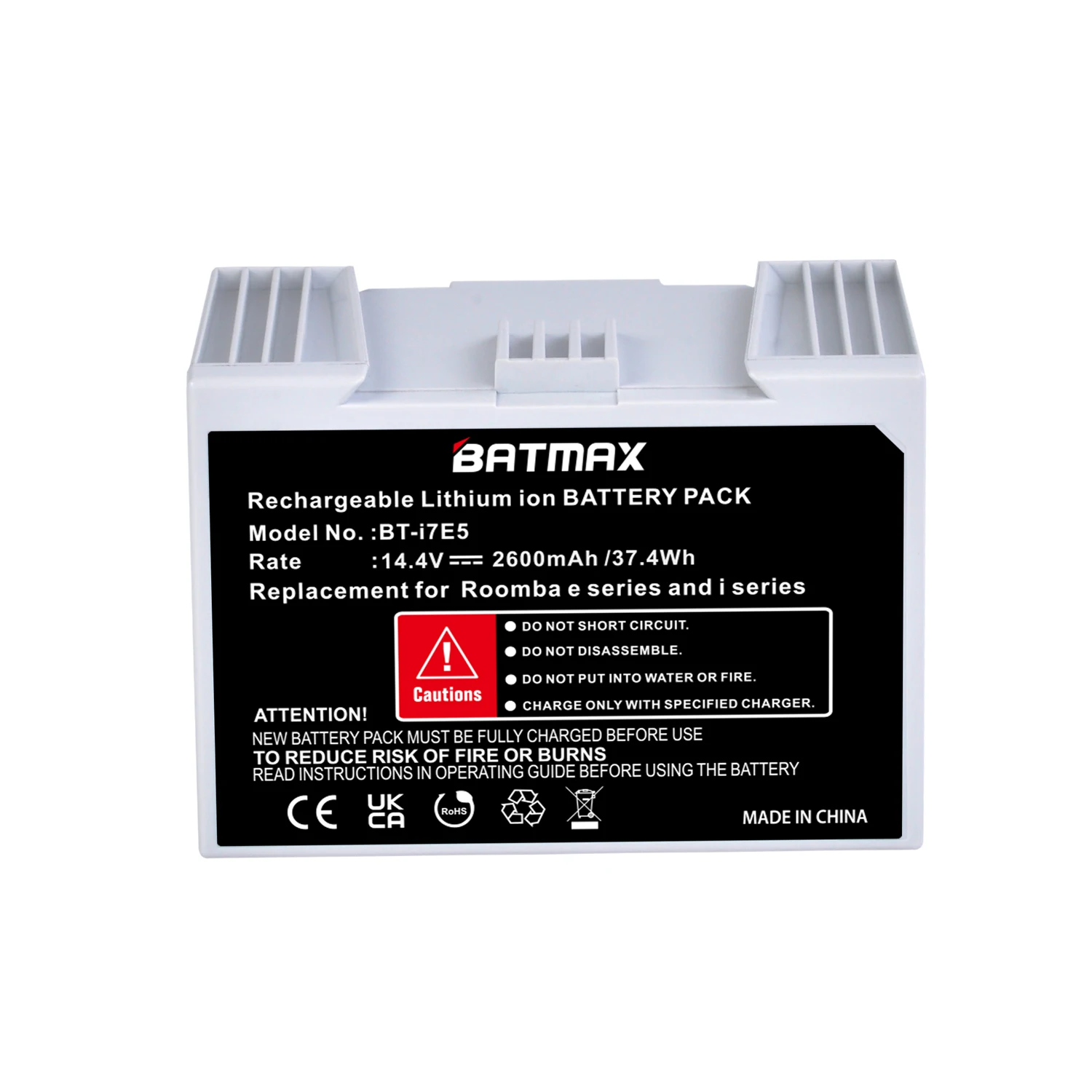 

14.4V 2600mAh Rechargeable Li-ion Battery for iRobot Roomba e5 i7 Roomba i7 i7+ e5 7150 7550 e5150 e5152