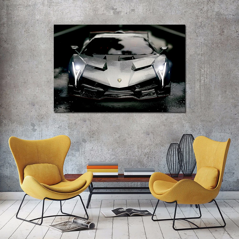 lambo Aventador Sportscar Wallpaper Vehicle Posters and Prints Canvas Wall Art Modern Painting for Home Decor