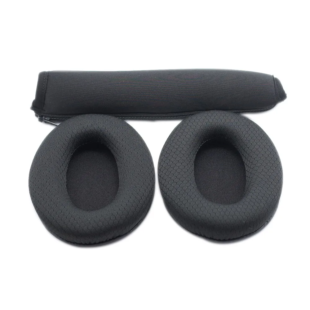 1 Pair Ear Pads Repair Parts With Hand Band for Kingston HyperX Cloud II 2 Headphones Soft Protein Leather Mesh Foam Cushions