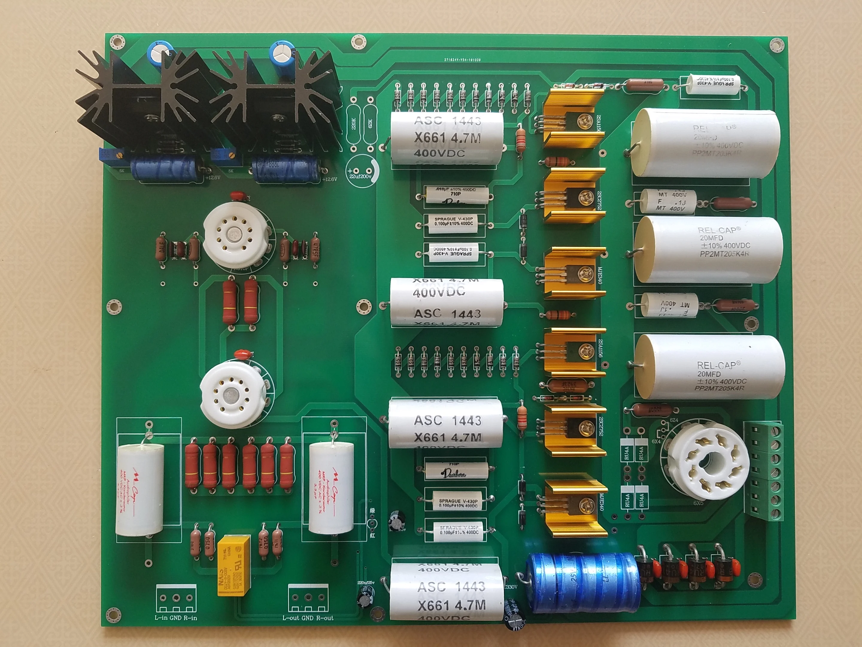 Latest  Reference Conrad-Johnson PV12 circuit  Finished board  6Z4,6X4,6X5  tube preamplifier board  SIZE:270*230 MM