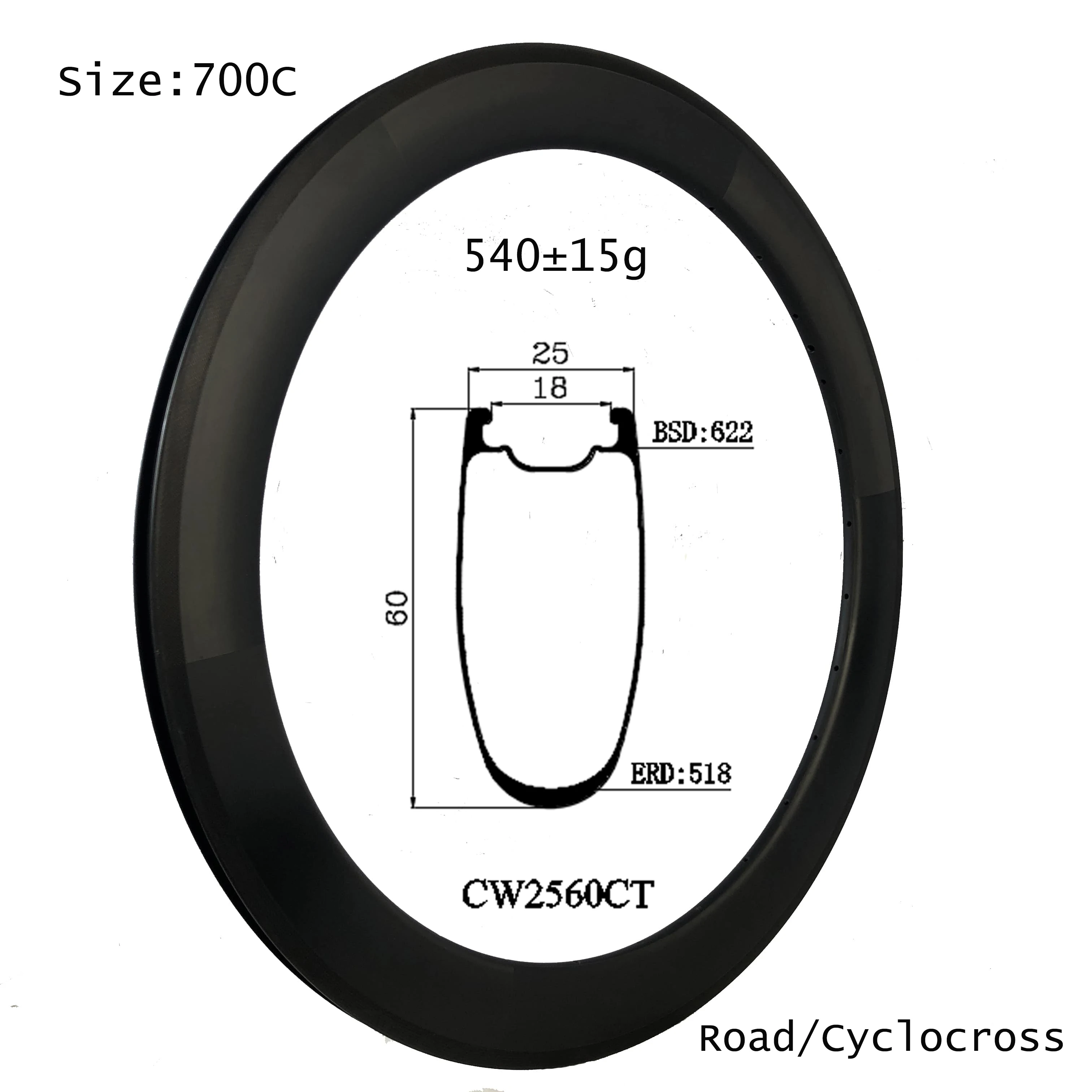 OEM Carbon Cycling Rims 700C U Shape 25Mm 60Mm Clincher Tubeless Compatible Tires High Quality Bicycles Component Online Sales