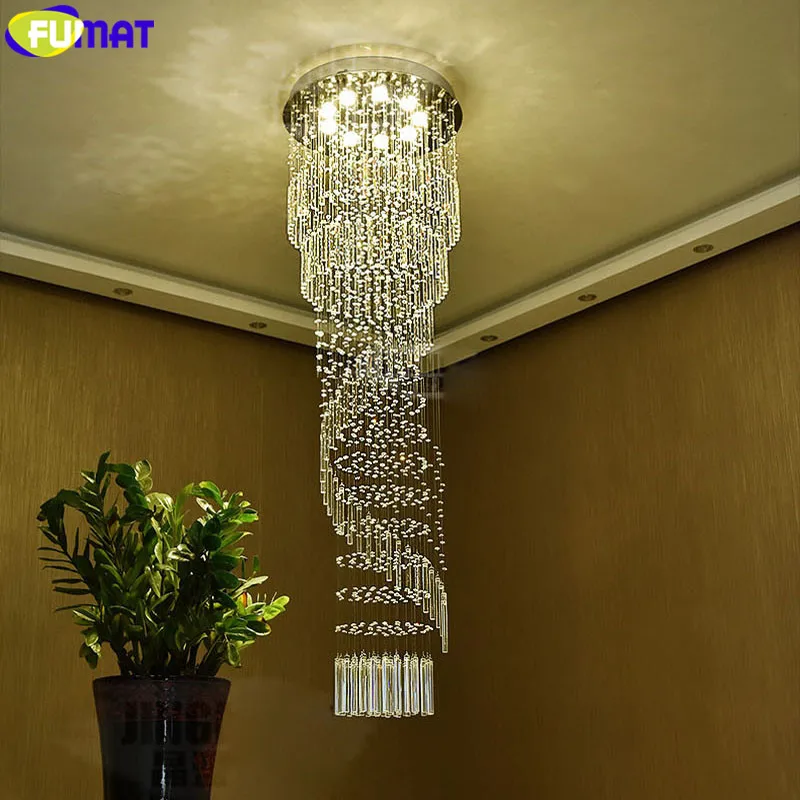 

FUMAT K9 Crystal Chandelier Modern Pendant Ceiling Lamp LED Ceiling Light Fixtures Living Room Luminaria Suspension Hanging Lamp