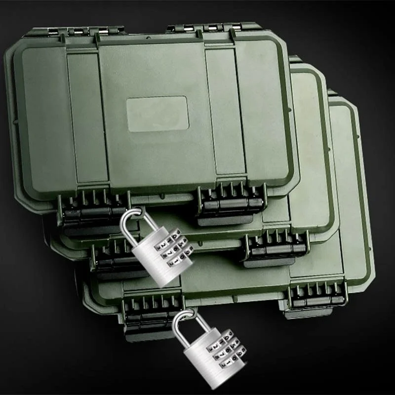 Shockproof Sealed Safety Case Toolbox Airtight Waterproof Tool Box Instrument Case Dry Box with Pre-cut Foam Lockable