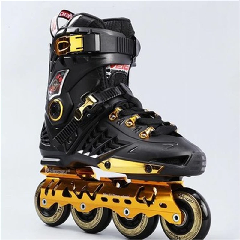 New adult inline round fancy roller skates shoes flash adult men and women skates single row roller shoes roller skates