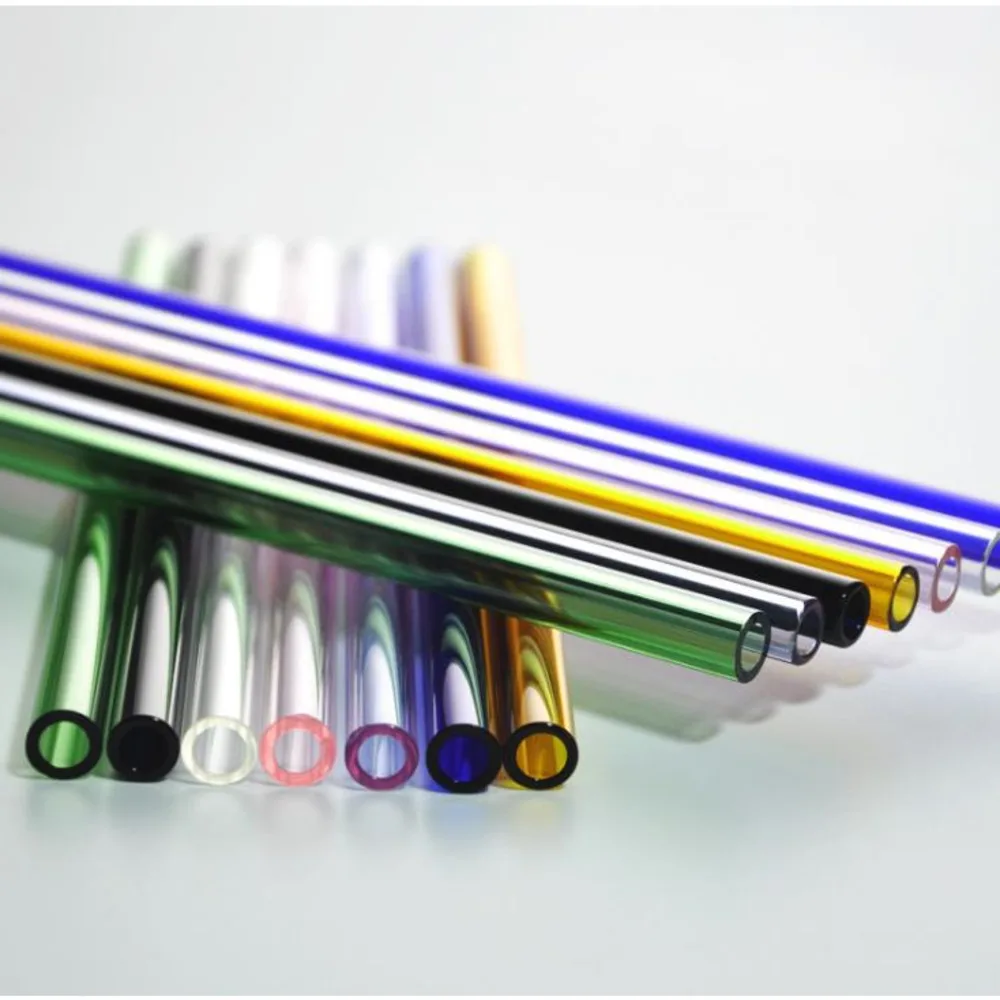 

300pcs/lot Colorful Glass Straws 20cm X 8mm Straight Drinking Straws Reusable Straws Healthy, Reusable, Eco Friendly