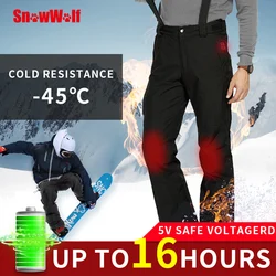 2022 calças de esqui inverno usb infravermelho aquecido wintersport calças snowboard térmica elétrica à prova dwaterproof água calças de esqui dos homens