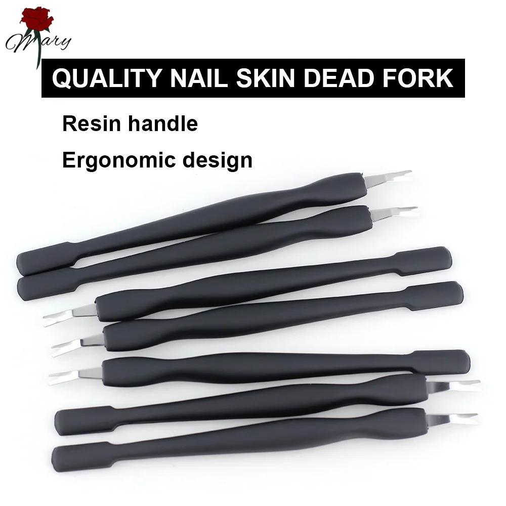 Rosemary Stainless Steel Cuticle Pusher Nail Art Fork Manicure Tool For Trim Dead Skin Nipper Pusher Trimmer Cuticle Remover