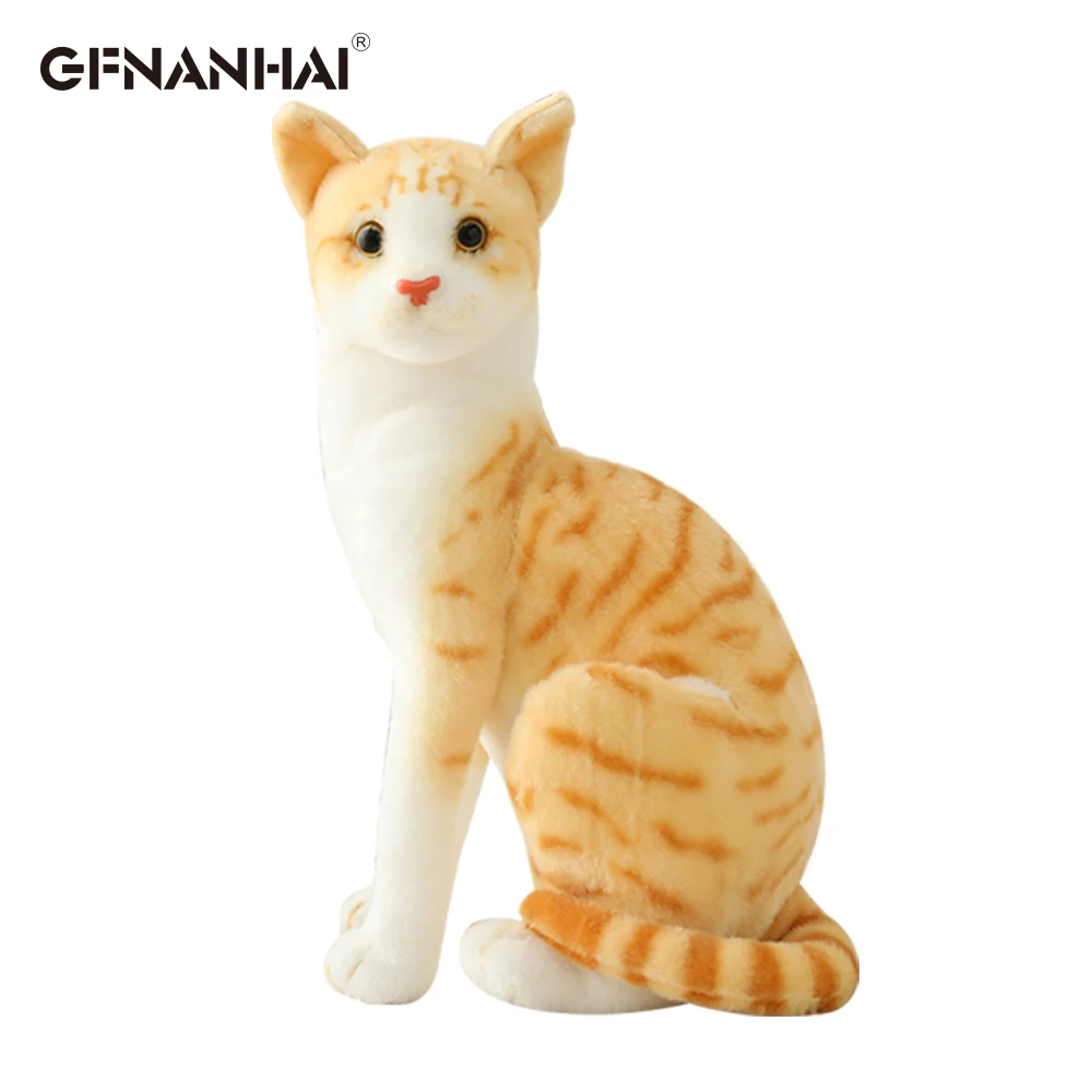 1pc Simulation American Shorthai & Siamese Cat Plush Stuffed Lifelike Doll Animal Pet Toys For Children Home Decor Baby Gift